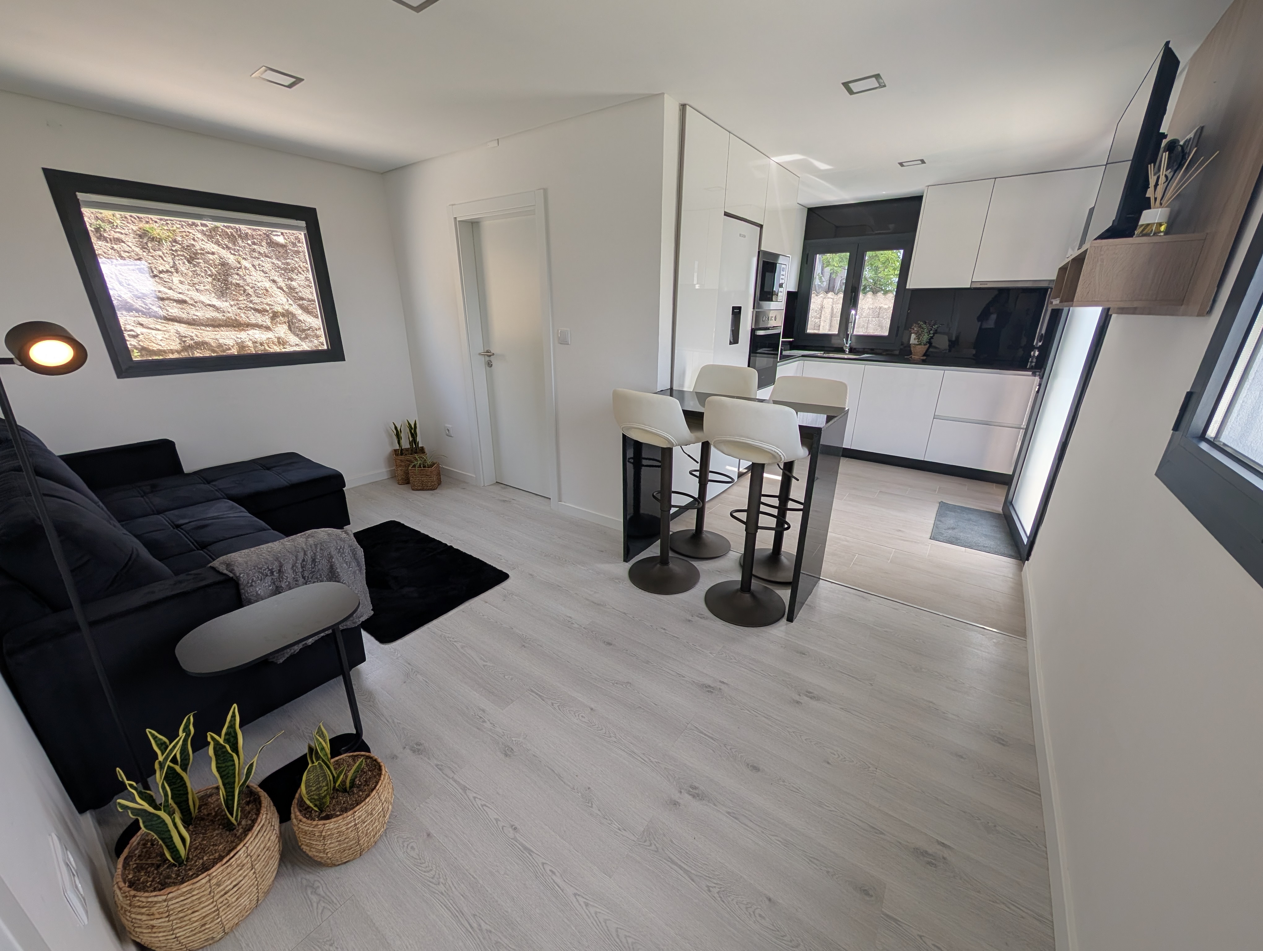 Cozinha e sala em open space