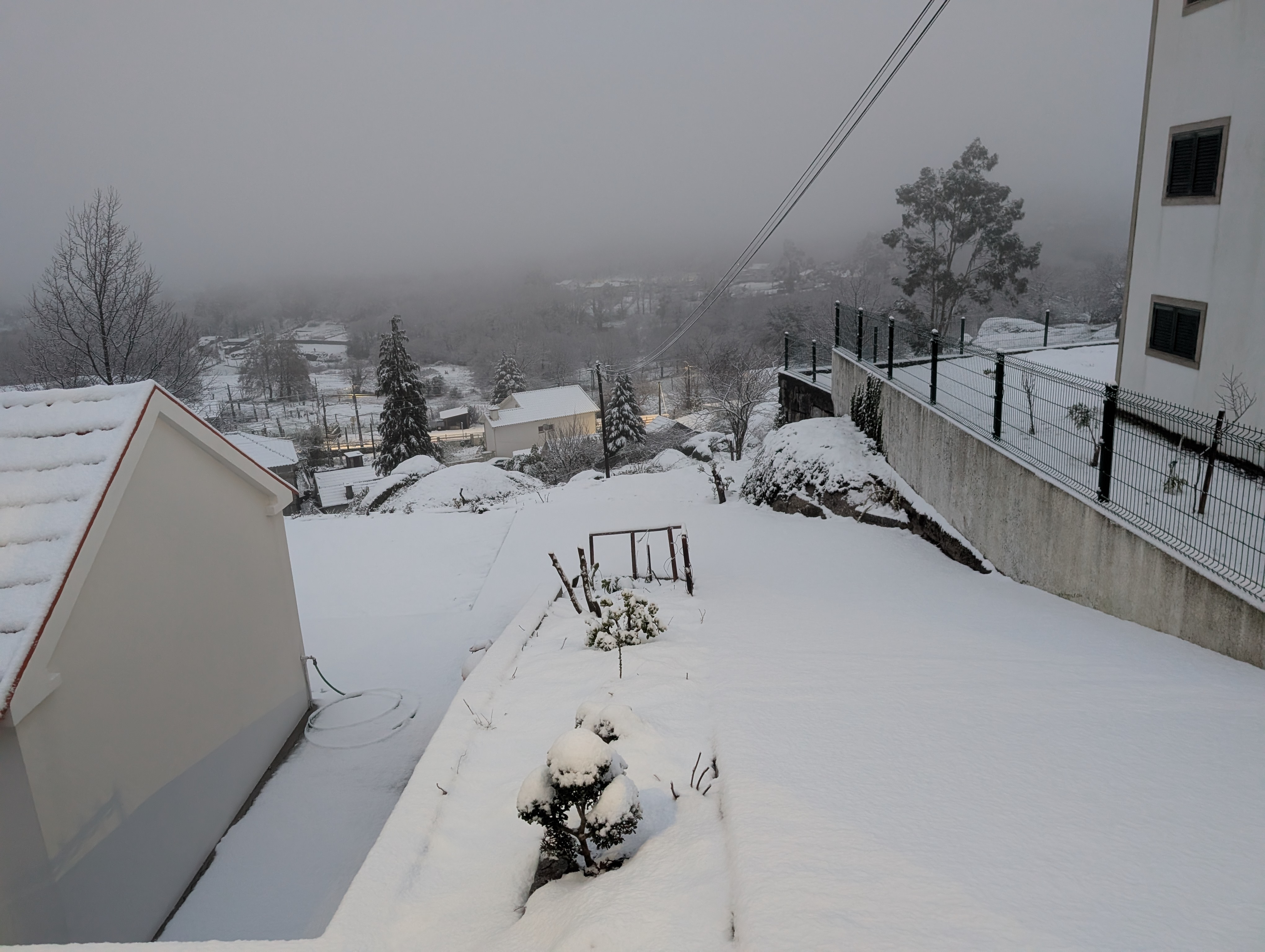 Paisagem com neve em Fafe na Casa Porta da Frente