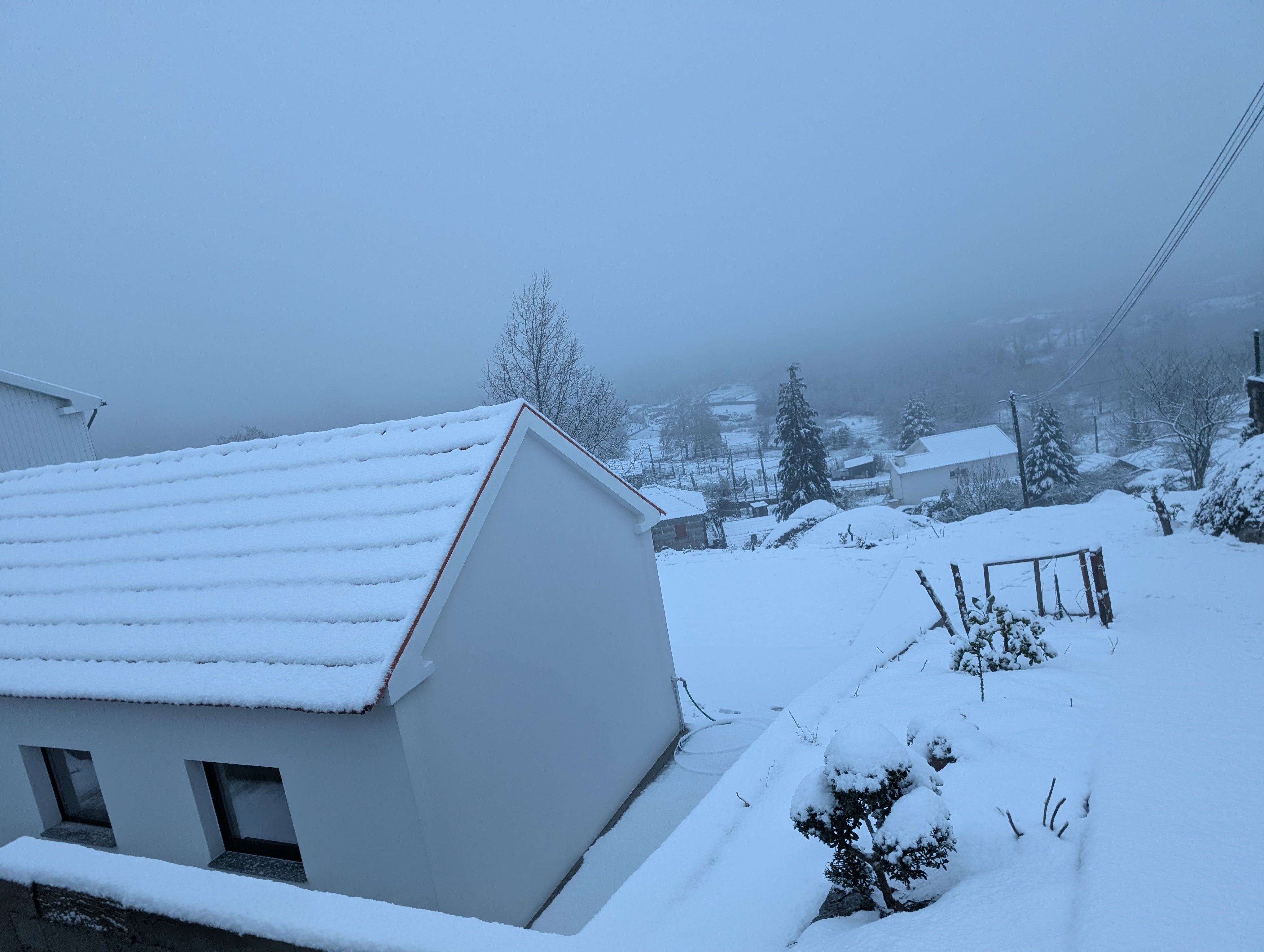 Neve na região de Fafe no inverno